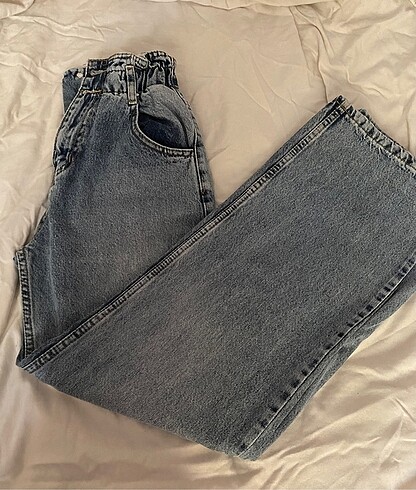 Yüksek Bel Bol Paça Jeans