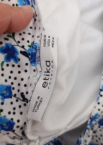 m Beden mavi Renk Mavi Çiçek Desenli Mini Etek