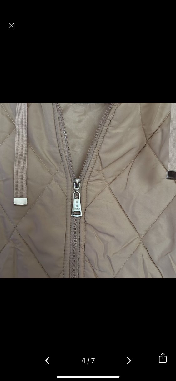 Bej Kapitone Kadın Midi Mont - Görsel 3