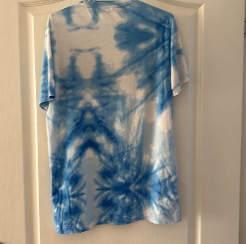 Mavi Batik Desenli Denim Tişört - Görsel 3