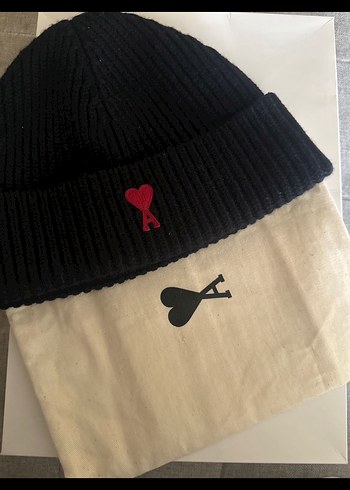 Ami Paris Siyah Logo Nakışlı Kadın Bere - Görsel 2