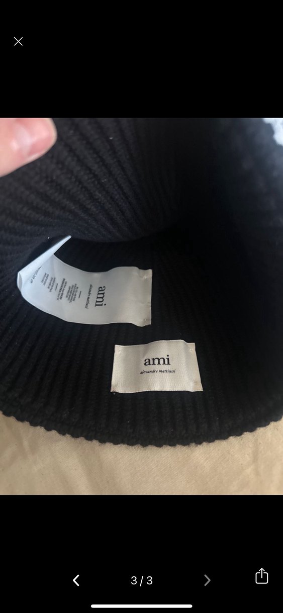 Ami Paris Siyah Logo Nakışlı Kadın Bere - Görsel 3