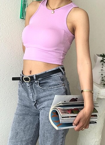 s Beden pembe Renk Sıfır kol kapalı yaka yumuşak Dokulu krop s m l xl 
