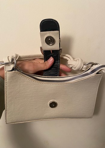 Bej Deri Tokalı Modern Klasik  Çanta - Görsel 4