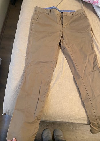 Bej Kemerli Regular Fit Erkek Keten Pantolon - Görsel 2