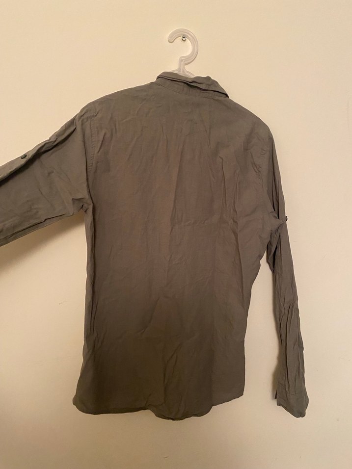 Bej Erkek Keten Gömlek - Görsel 3