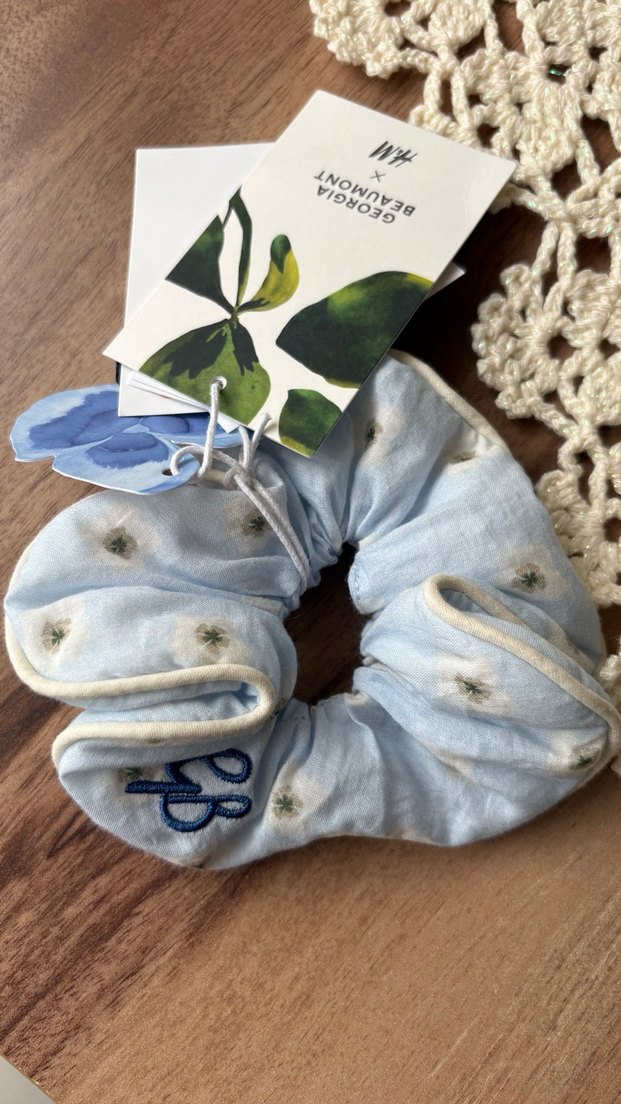 Mavi Bohem Pamuk Lastikli Saç Tokası - Görsel 2