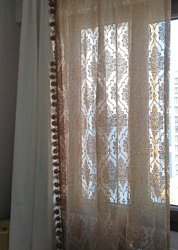 Nakışlı Bej Perde - Görsel 3