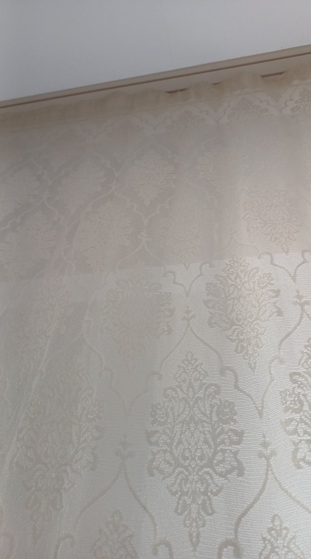 Beyaz Soyut Desenli Tül Perde - Görsel 3