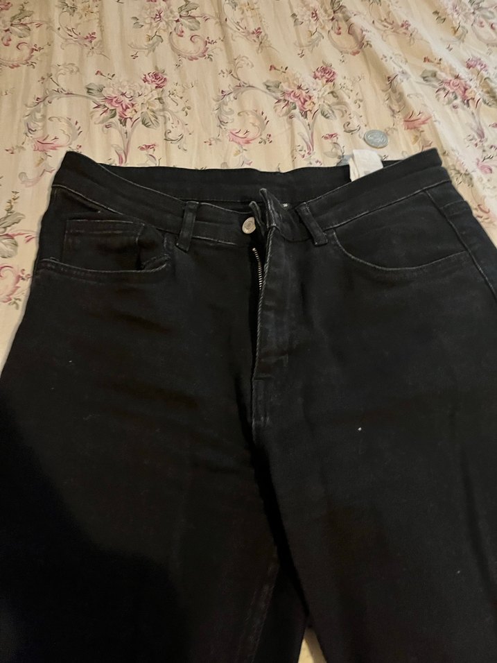 Kadın Siyah Normal Boy Kot Pantolon - Görsel 3