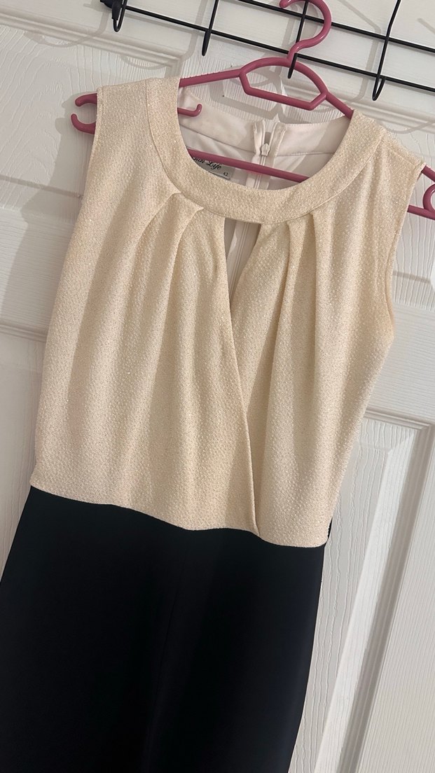 Kemerli Kolsuz Bej Siyah Uzun Tulum - Görsel 2