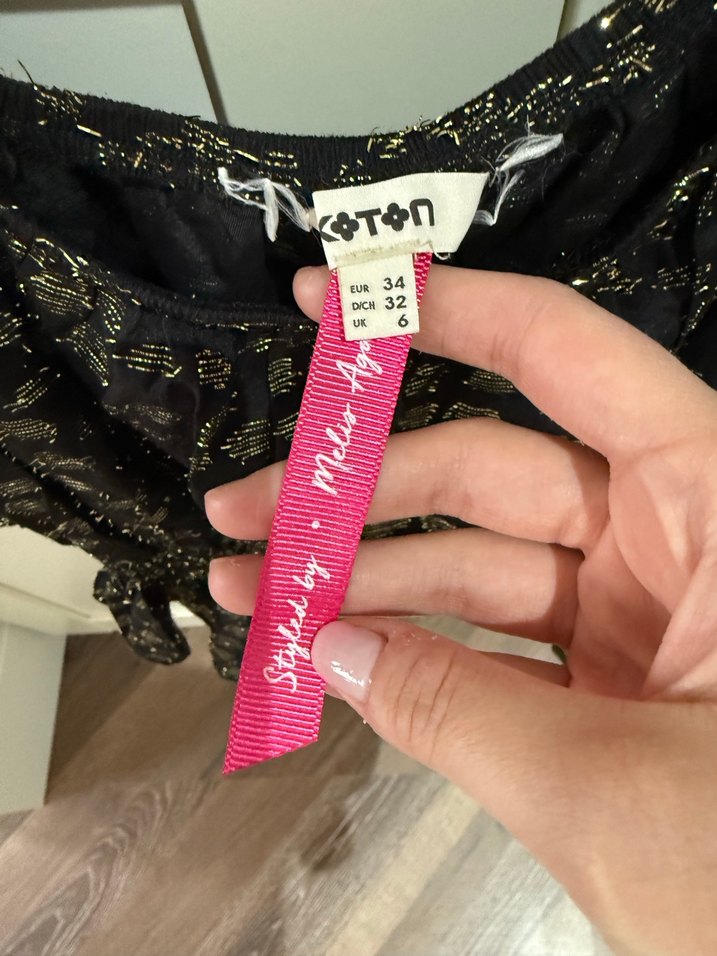 Volanlı Siyah Straplez Bluz - Görsel 2