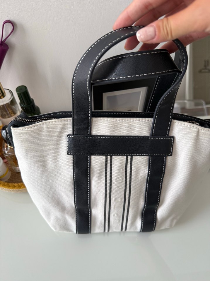 Bohem Tarz Siyah-Beyaz Kadın Çanta - Görsel 3