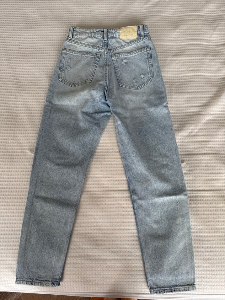 Kadın Bol Kesim Midi Boy Kot Pantolon - Görsel 3