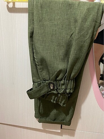 Yeşil kumas pantalon