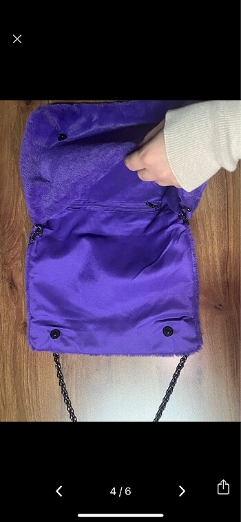  Beden mor Renk Stradivarius Peluş Çanta