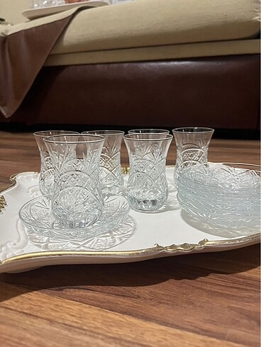 American Vintage 6lı kristal çay bardağı takımı
