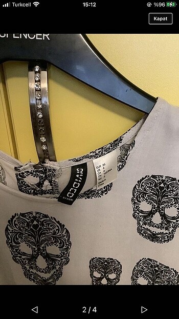 H&M Kuru kafa desenli kolsuz elbise