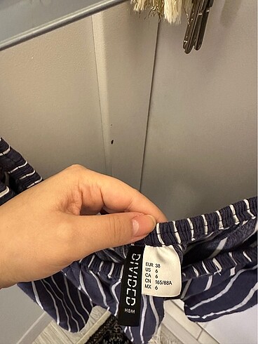 H&M Lacivert beyaz çizgili bluz