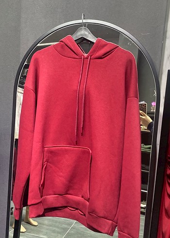 Bordo Kapüşonlu Kadın Sweatshirt