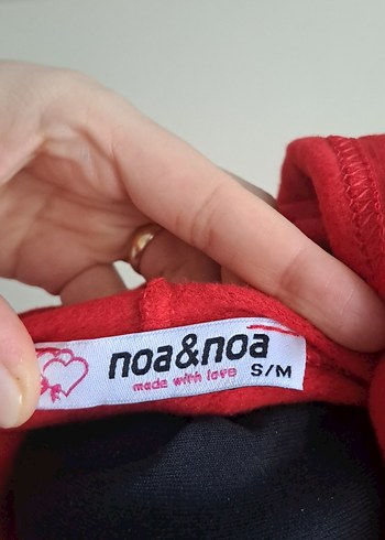 Kırmızı Kapüşonlu Kadın Sweatshirt - Görsel 3