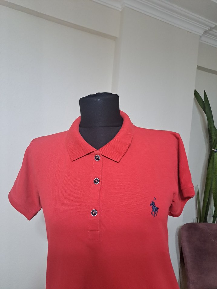 Kısa Kollu Kırmızı Polo Yaka Tişört - Görsel 2