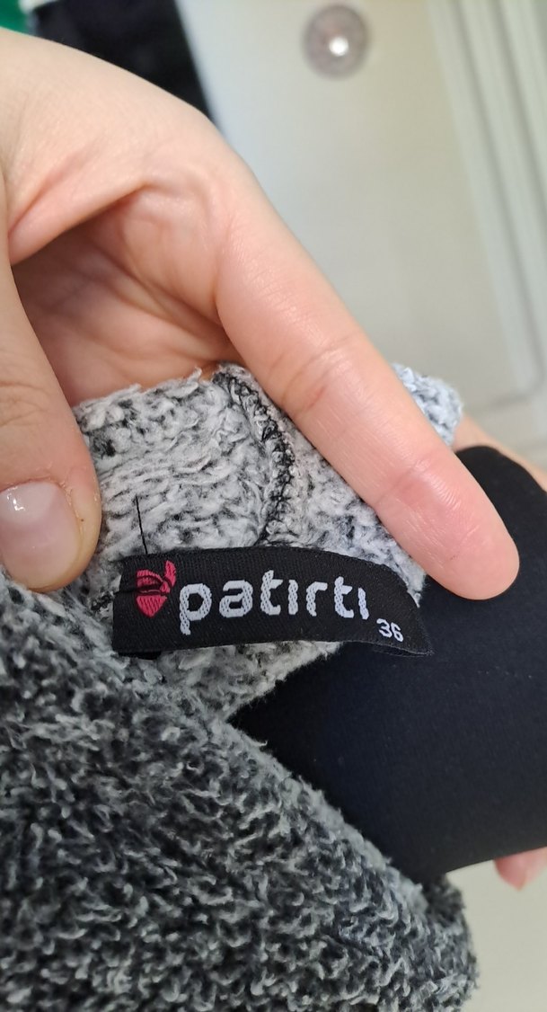 Gri peluş Kadın Kapüşonlu Ceket - Görsel 4