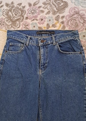 Kadın Mavi Bol Kesim mom jean - Görsel 2