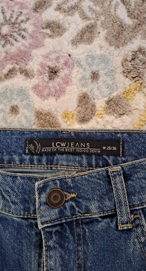 Kadın Mavi Bol Kesim mom jean - Görsel 3