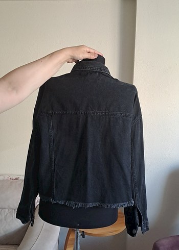 Siyah Düğmeli Kadın Denim Ceket - Görsel 4