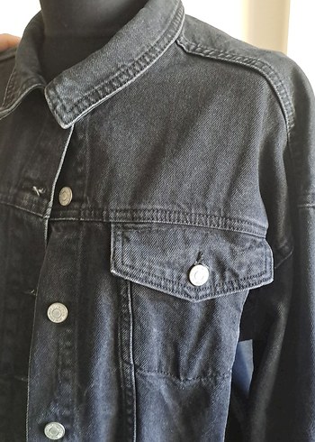 Siyah Düğmeli Kadın Denim Ceket - Görsel 2