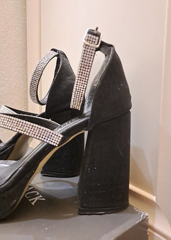 Siyah Platform Topuklu Kadın Ayakkabı - Görsel 4