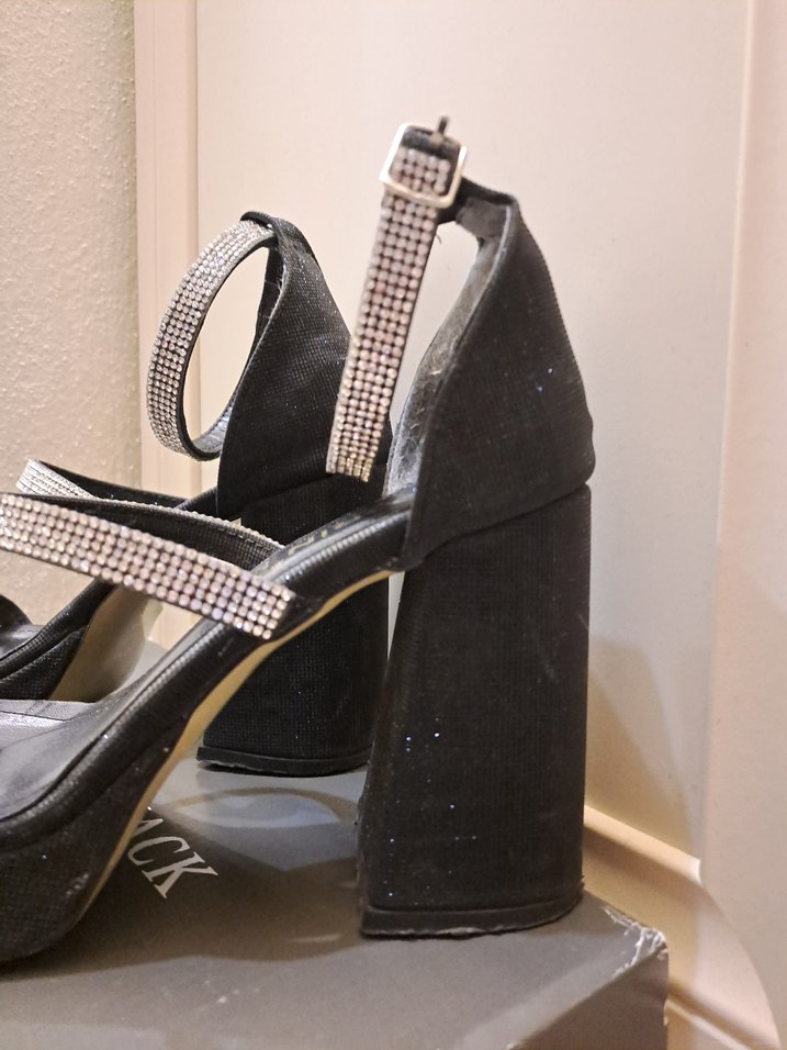 Siyah Platform Topuklu Kadın Ayakkabı - Görsel 4