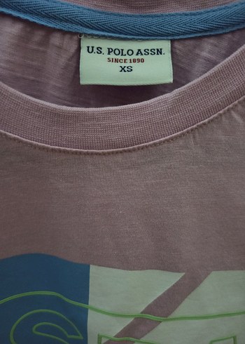 m Beden U.S. Polo Assn. Kız Çocuk Pembe Baskılı Tişört