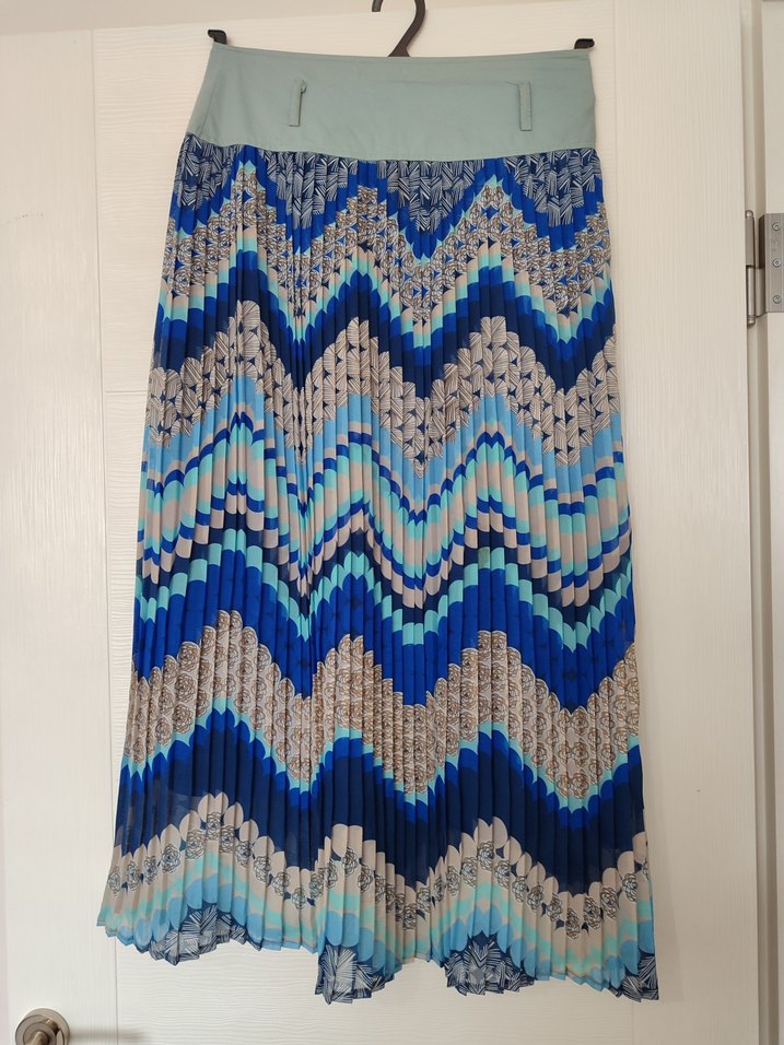 Mavi Pilili Uzun Bohem Etek - Görsel 5