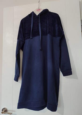 Kadın Lacivert Kapşonlu Rahat Sweatshirt - Görsel 4