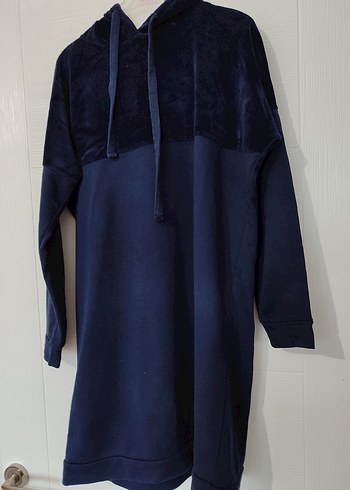 Kadın Lacivert Kapşonlu Rahat Sweatshirt - Görsel 5