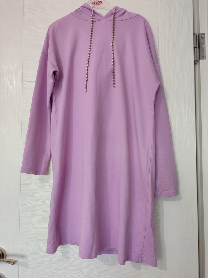 Zincir Detaylı Mor Uzun Kollu Tunik - Görsel 4