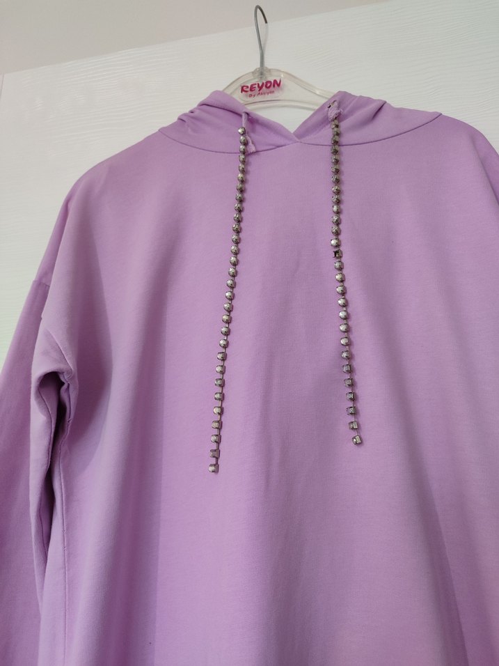 Zincir Detaylı Mor Uzun Kollu Tunik - Görsel 3