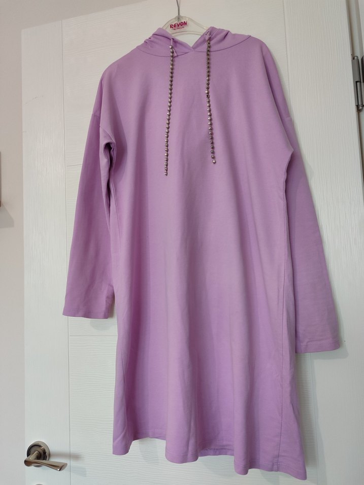 Zincir Detaylı Mor Uzun Kollu Tunik - Görsel 5