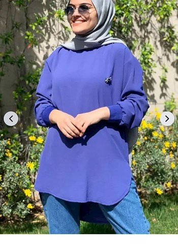 Mor Salaş Kadın Tunik, Uzun Kollu, Günlük