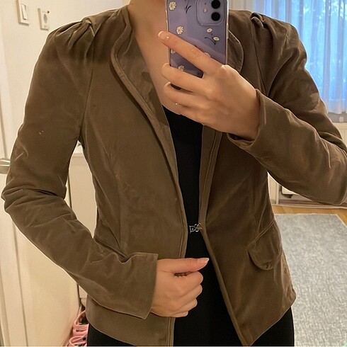 Zara kadife kahverengi ceket