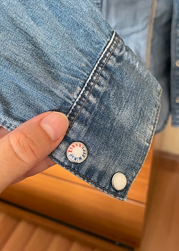 xs Beden mavi Renk Kadın Gri Mavi Denim Gömlek