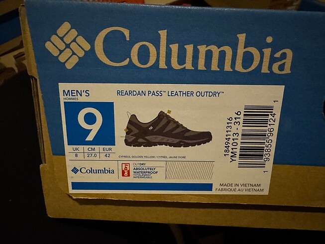 42 Beden Columbia erkek ayakkabı