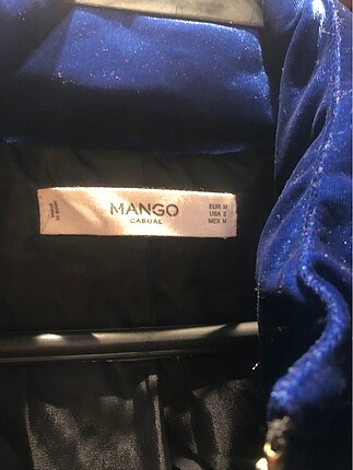 m Beden lacivert Renk Mango kadife mont