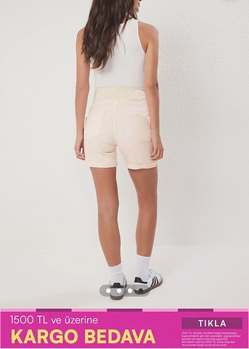 Trendyolmilla Yüksek Bel Hamile Denim Şort - Görsel 2