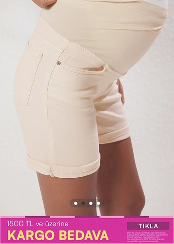 Trendyolmilla Yüksek Bel Hamile Denim Şort - Görsel 3
