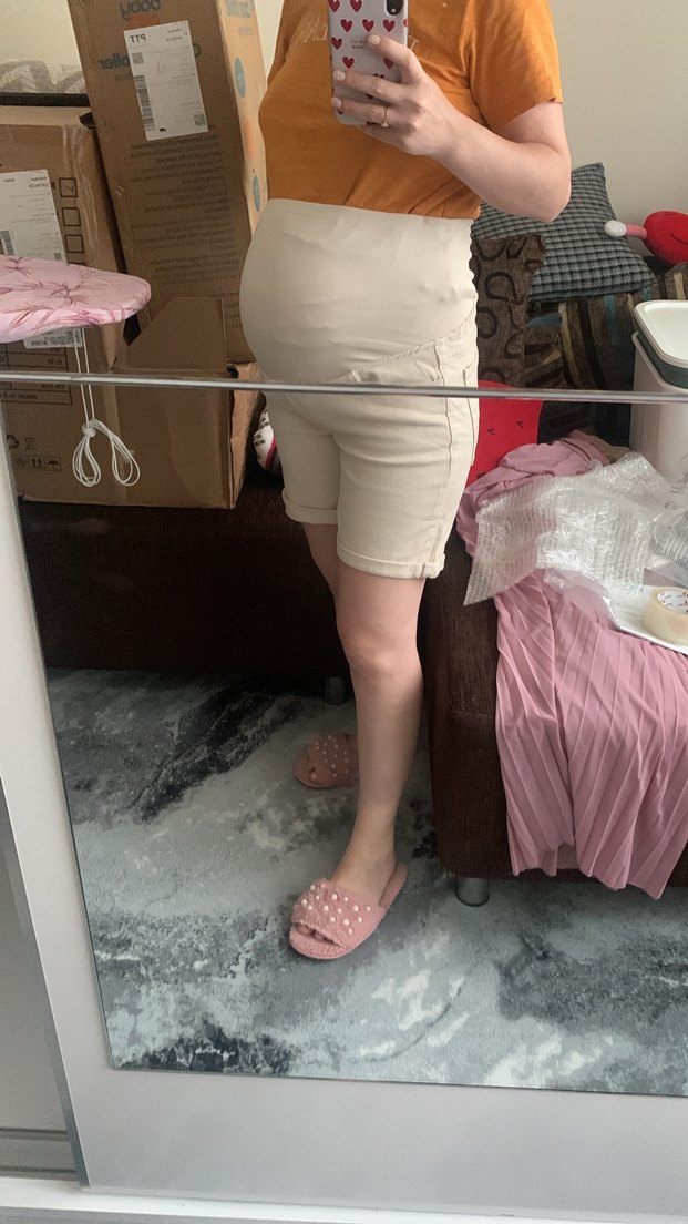 Trendyolmilla Yüksek Bel Hamile Denim Şort - Görsel 5