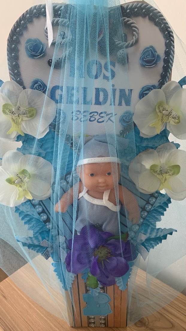 Mavi Bebekli Hoş Geldin Çiçek Aranjmanı - Görsel 3