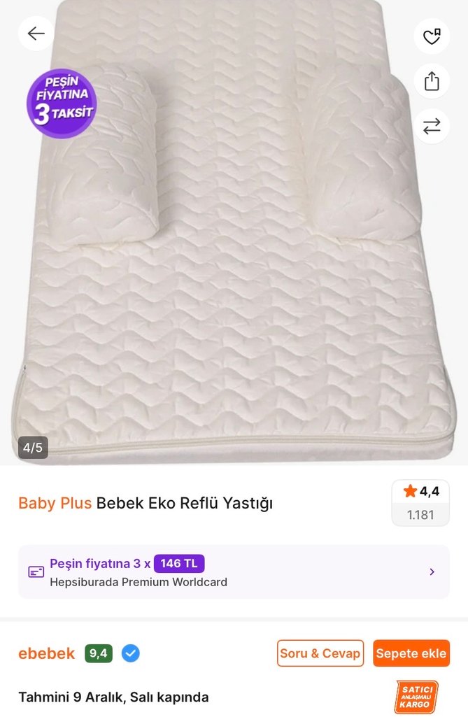 Baby Plus Bebek Reflü Yatağı - Görsel 2